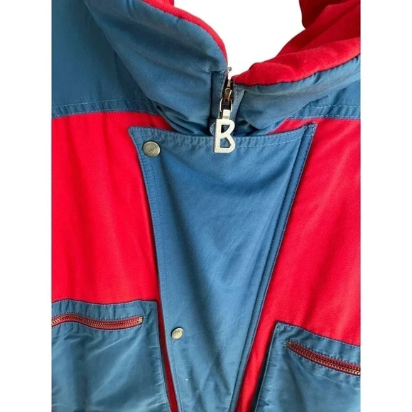 Bogner Red Navy Long Sleeve Front Zipper USA Made Snow Bunting Ski Suit Size 38 - Picture 5 of 12